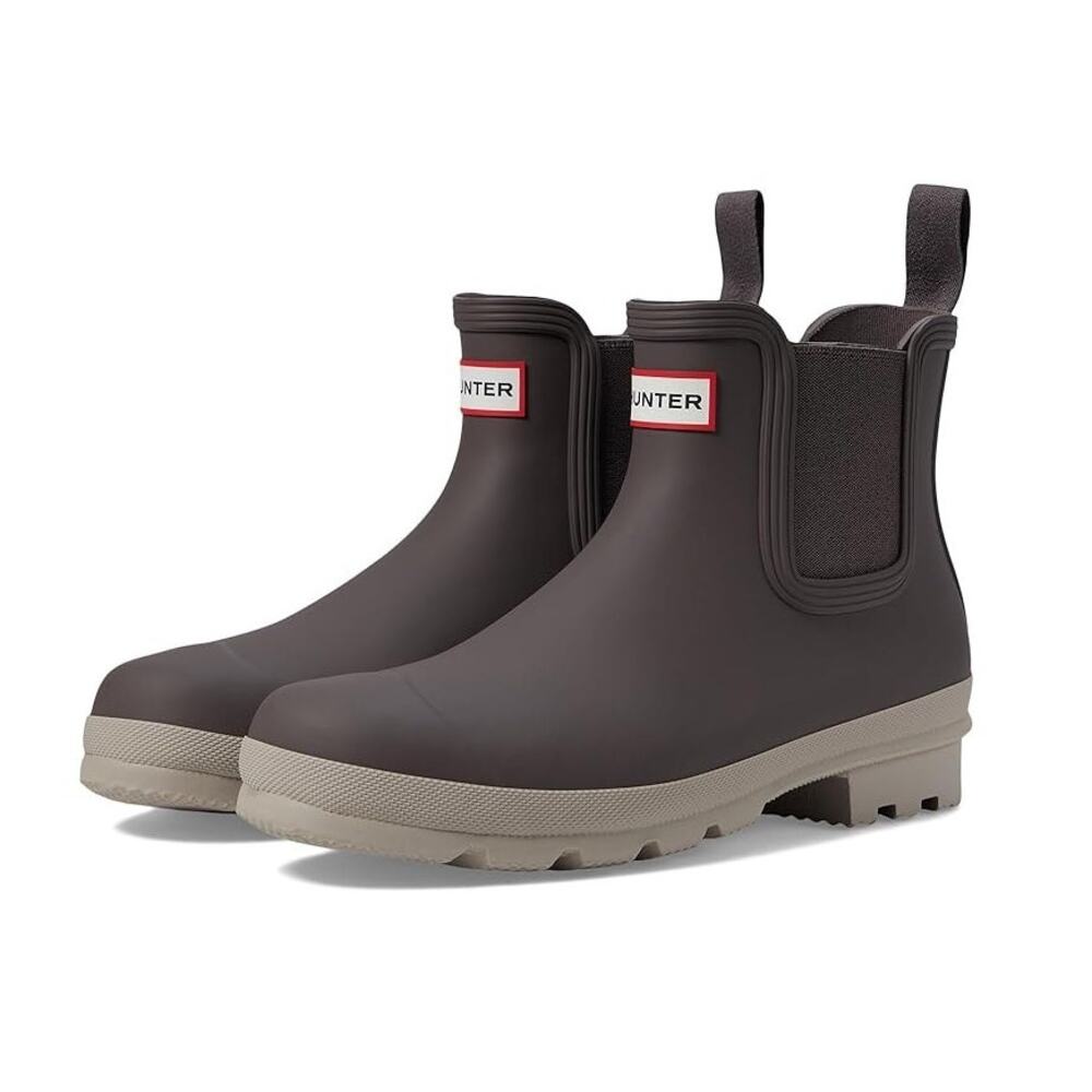 Hunter Mens Original Ankle Chelsea Boots US 13 EU 47 Grey Waterproof Rubber EUC
